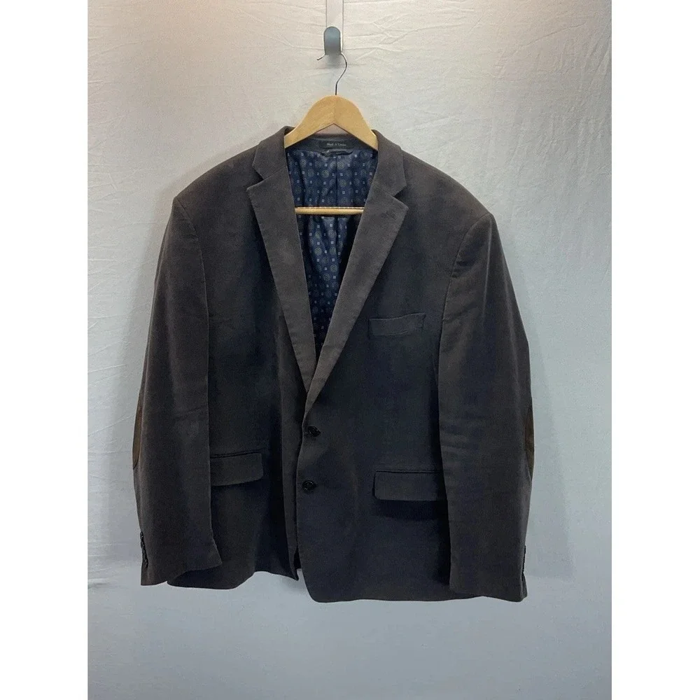 Ralph Lauren Black Label Mens Corduroy Gray Blazer Jacket Size 50R Arm patch gpa